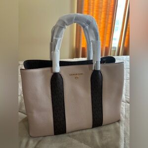 Michael Kors Blush and Dark Brown Tote